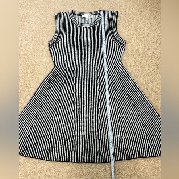 J.O.A. Los Angeles Knitted Fit & Flare Black White Knee Length Dress Sz M EUC - Picture 11 of 15